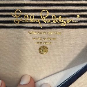 Lilly Pulitzer large blue and white three quarter sleeve dress